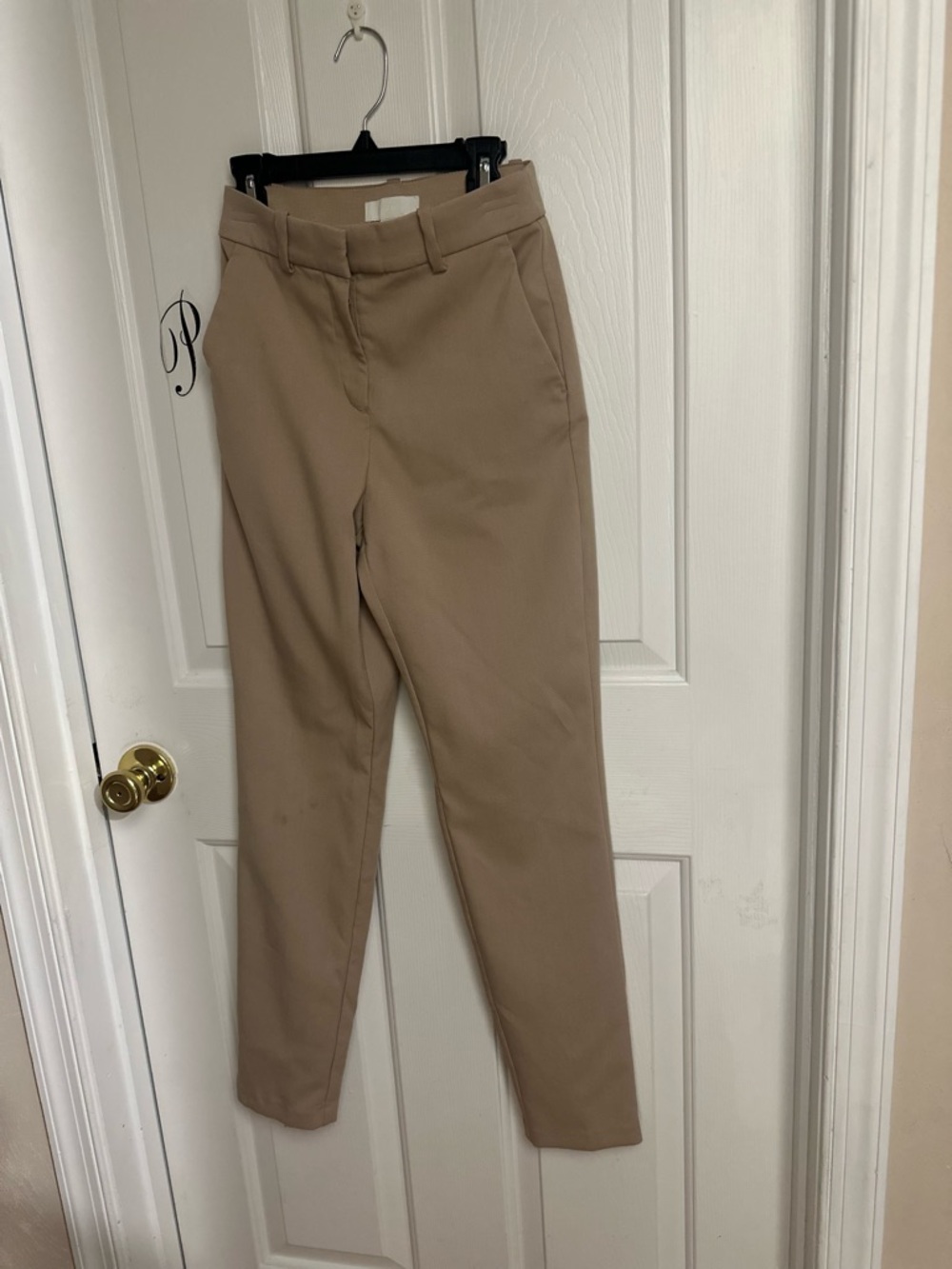 H&M Light Beige High-Waist Trousers